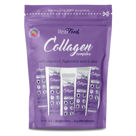 Σύμπλεγμα κολλαγόνου RealFood με βιταμίνη C, υαλουρονικό οξύ και ψευδάργυρο - 20 sticks
