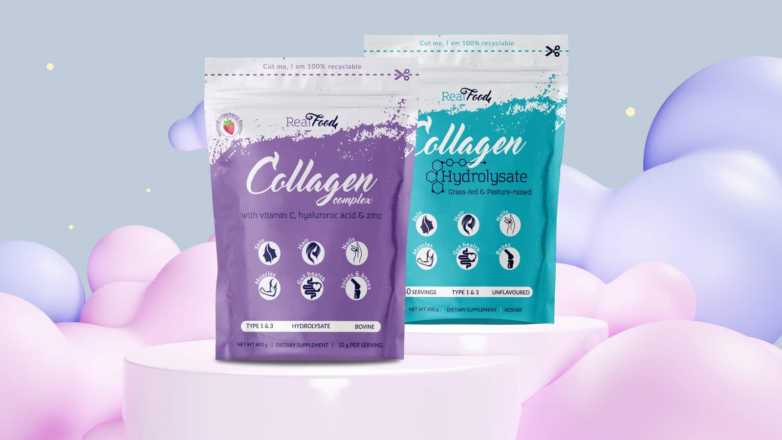 Какви са разликите между Хидролизиран колаген RealFood и RealFood Collagen Complex?