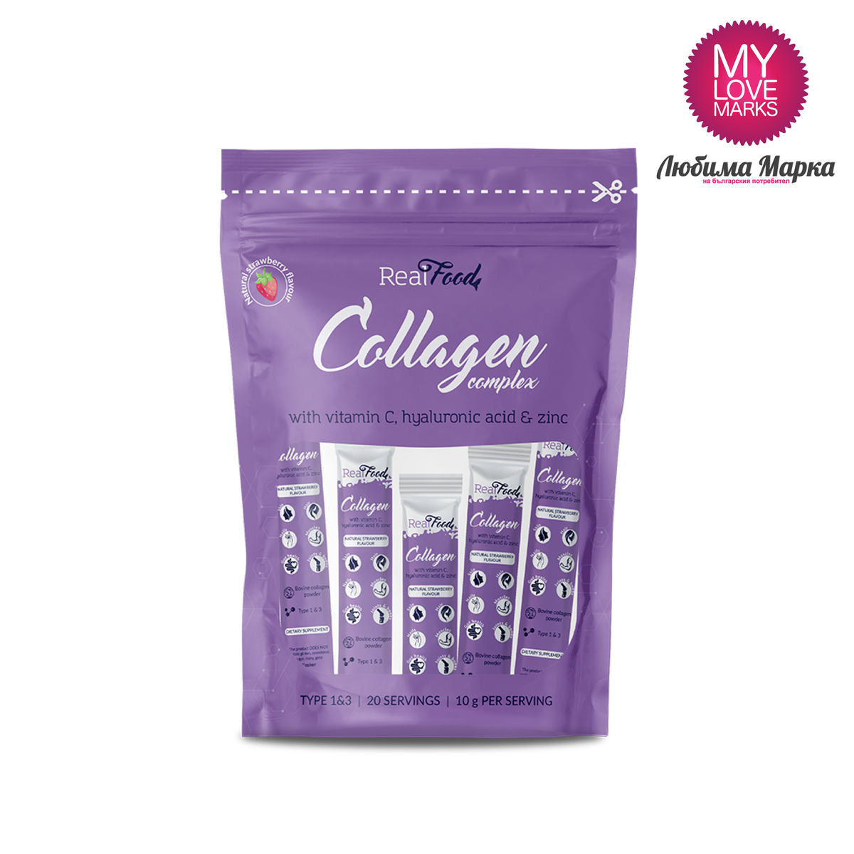 RealFood Collagen Complex - 20 бр. стиксове