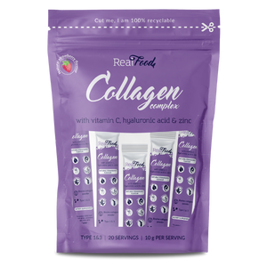 RealFood Collagen Complex с вит. С, хиалуронова киселина и цинк - 20 броя стиксове